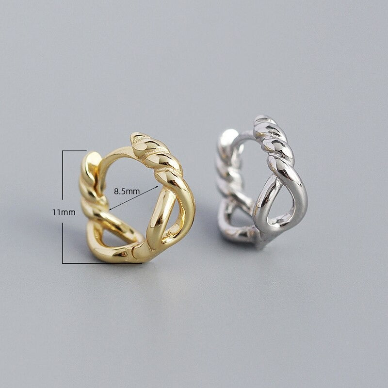 Anyco Hoop Earrings Unique Twist Hollow Huggies Minimalist Bohemian Hip Hop Gothic For Women Party Jewelry Gold-Earrings-PEROZ Accessories