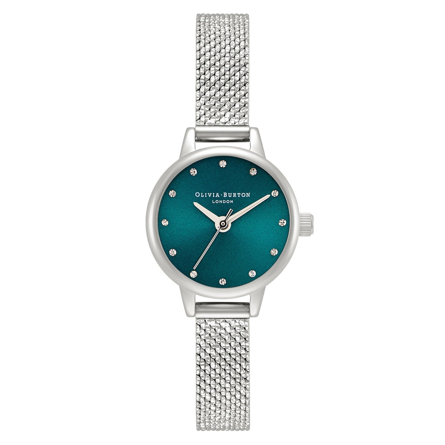 Olivia Burton Stainless Steel Navy Sunray & Stone Dial Ladies Watch - OB16MN13-Quartz Watches-PEROZ Accessories