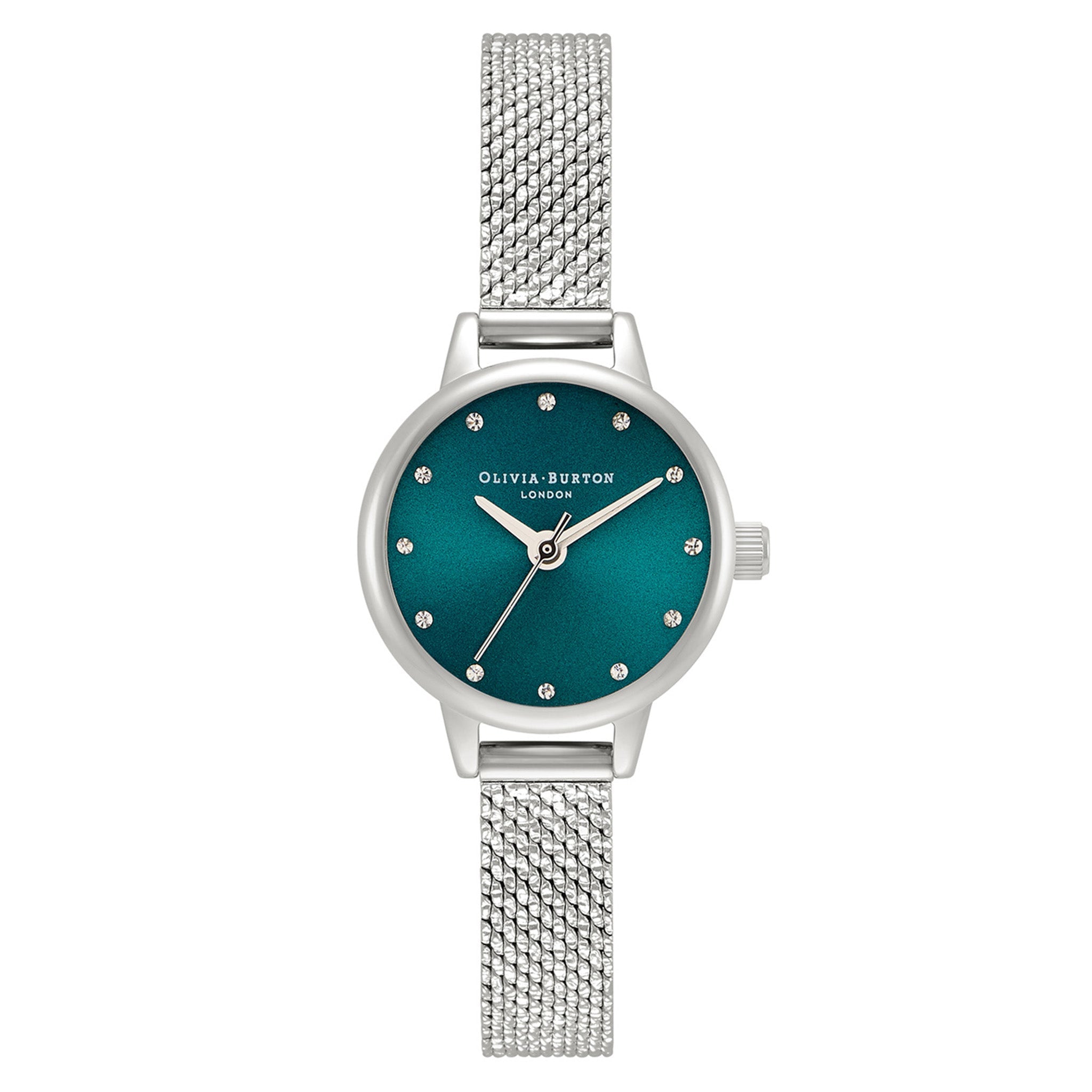 Olivia Burton Stainless Steel Navy Sunray & Stone Dial Ladies Watch - OB16MN13-Quartz Watches-PEROZ Accessories