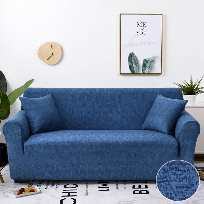Anyhouz 1 Seater Sofa Cover Plain Blue Style and Protection For Living Room Sofa Chair Elastic Stretchable Slipcover-Slipcovers-PEROZ Accessories