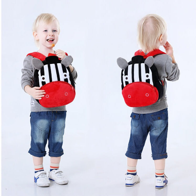 Anykidz 3D Black Zebra Kids School Backpack Cute Cartoon Animal Style Children Toddler Plush Bag Perfect Accessories For Baby Girls and Boys-Backpacks-PEROZ Accessories