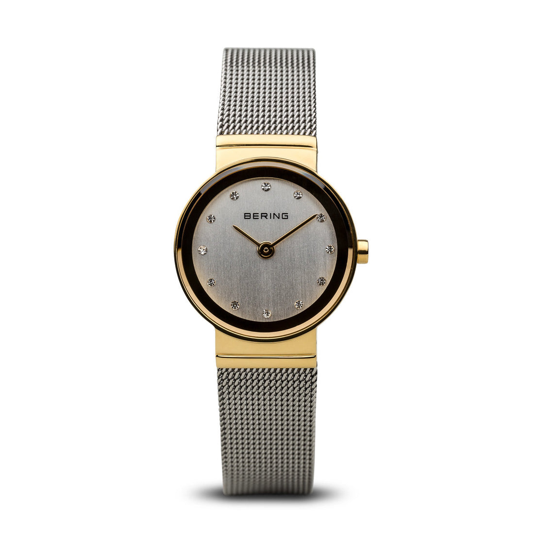 Bering Classic Polished Gold Silver Mesh Watch-PEROZ Accessories