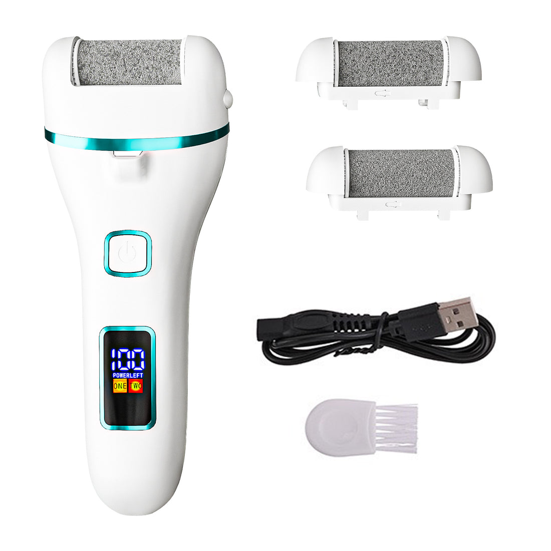 017 White Electric Foot Callus Remover - Rechargeable Waterproof Pedicure Tool with Automatic Dead Skin Removal-Foot Care-PEROZ Accessories