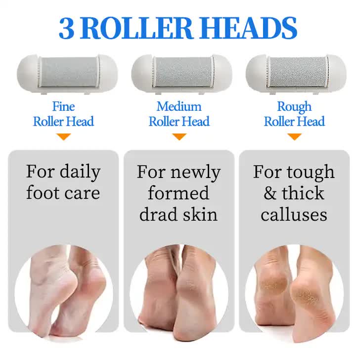 017 White Electric Foot Callus Remover - Rechargeable Waterproof Pedicure Tool with Automatic Dead Skin Removal-Foot Care-PEROZ Accessories