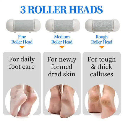 017 White Electric Foot Callus Remover - Rechargeable Waterproof Pedicure Tool with Automatic Dead Skin Removal-Foot Care-PEROZ Accessories