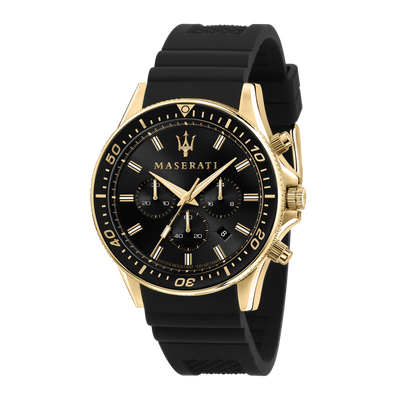 Maserati Sfida 44mm Black Stainless Steel Chronograph Watch-PEROZ Accessories
