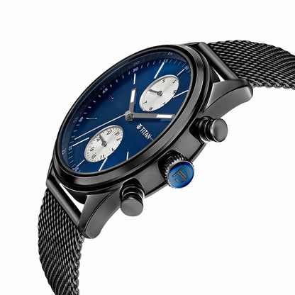 Titan Elmnt Black Dial Analogue Stainless Steel Strap Watch for Men-PEROZ Accessories