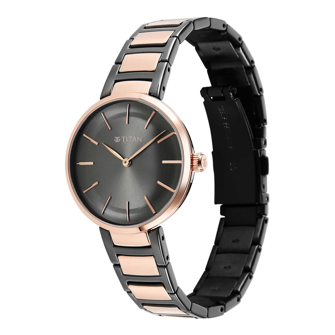 Titan Workwear Quartz Analog Anthracite Dial Stainless Steel Strap Watch for Women-PEROZ Accessories