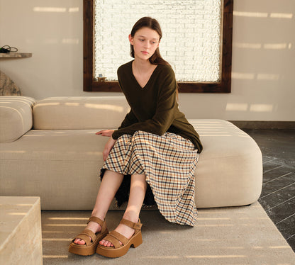 AUSTRALIAN SHEPHERD  Women Adjustable Strap Slingback Chunky Platform Sandals Eive