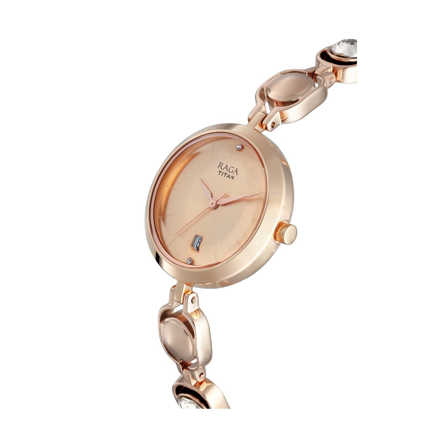Titan Raga Viva Rose Gold Dial Analogue with Date Metal Strap watch for Women-PEROZ Accessories