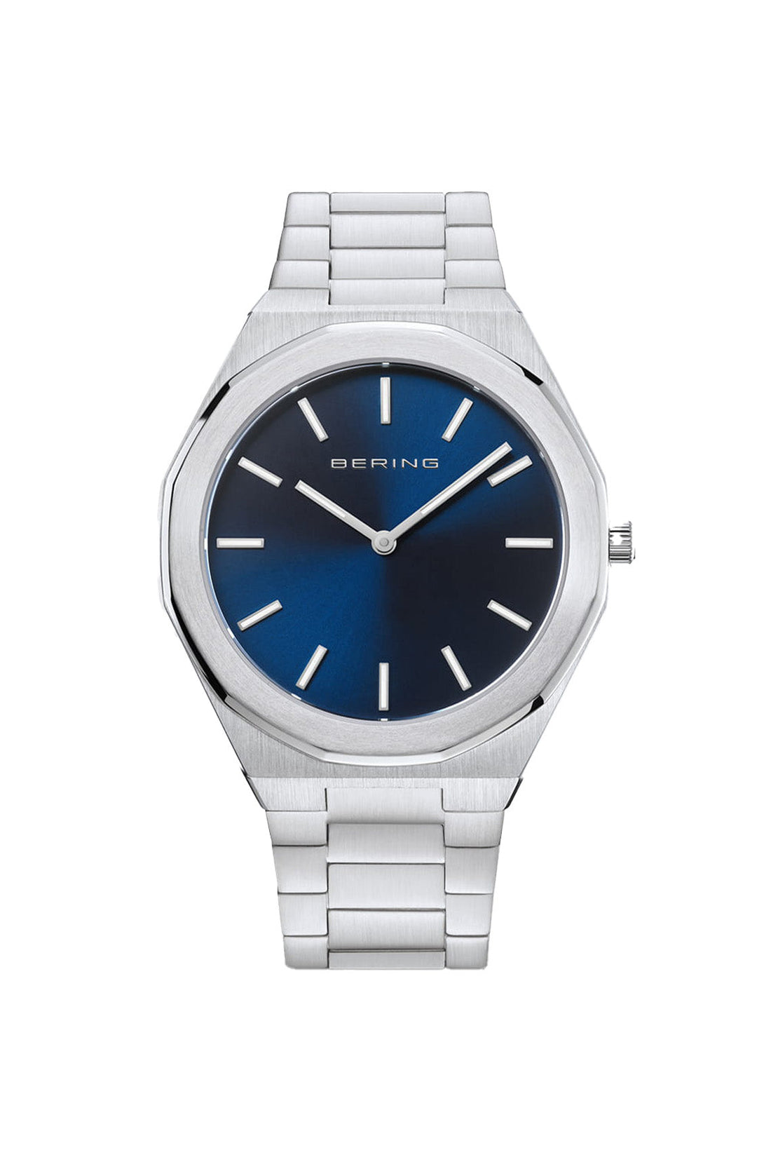 Bering Mens Classic Polished 41mm Silver Strap Watch-PEROZ Accessories