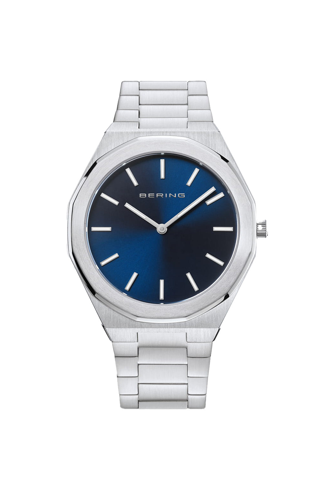 Bering Mens Classic Polished 41mm Silver Strap Watch-PEROZ Accessories