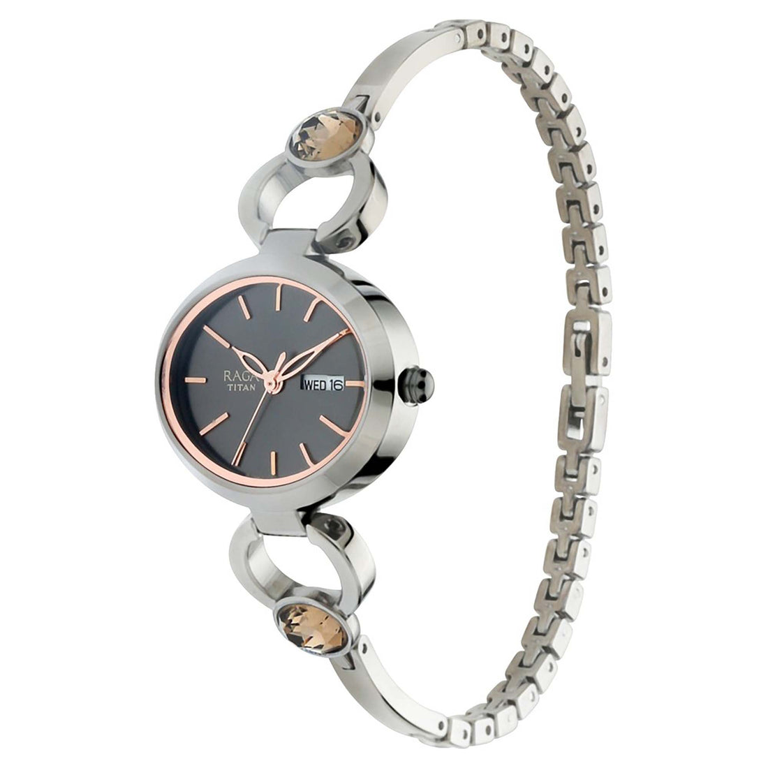 Titan Raga Viva Grey Dial Analogue with Day and Date Metal Strap Watch for Women-PEROZ Accessories