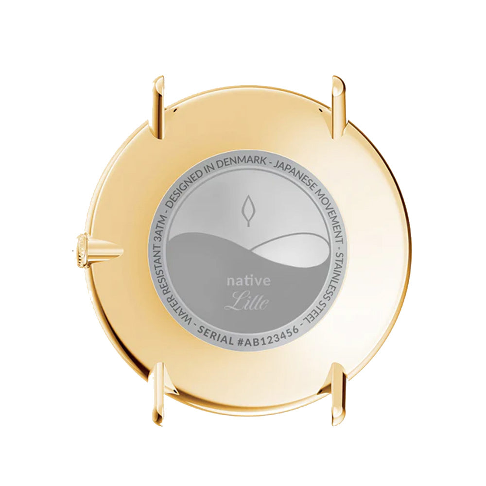 Nordgreen Native 40mm Yellow Gold Case Black Leather Watch-PEROZ Accessories