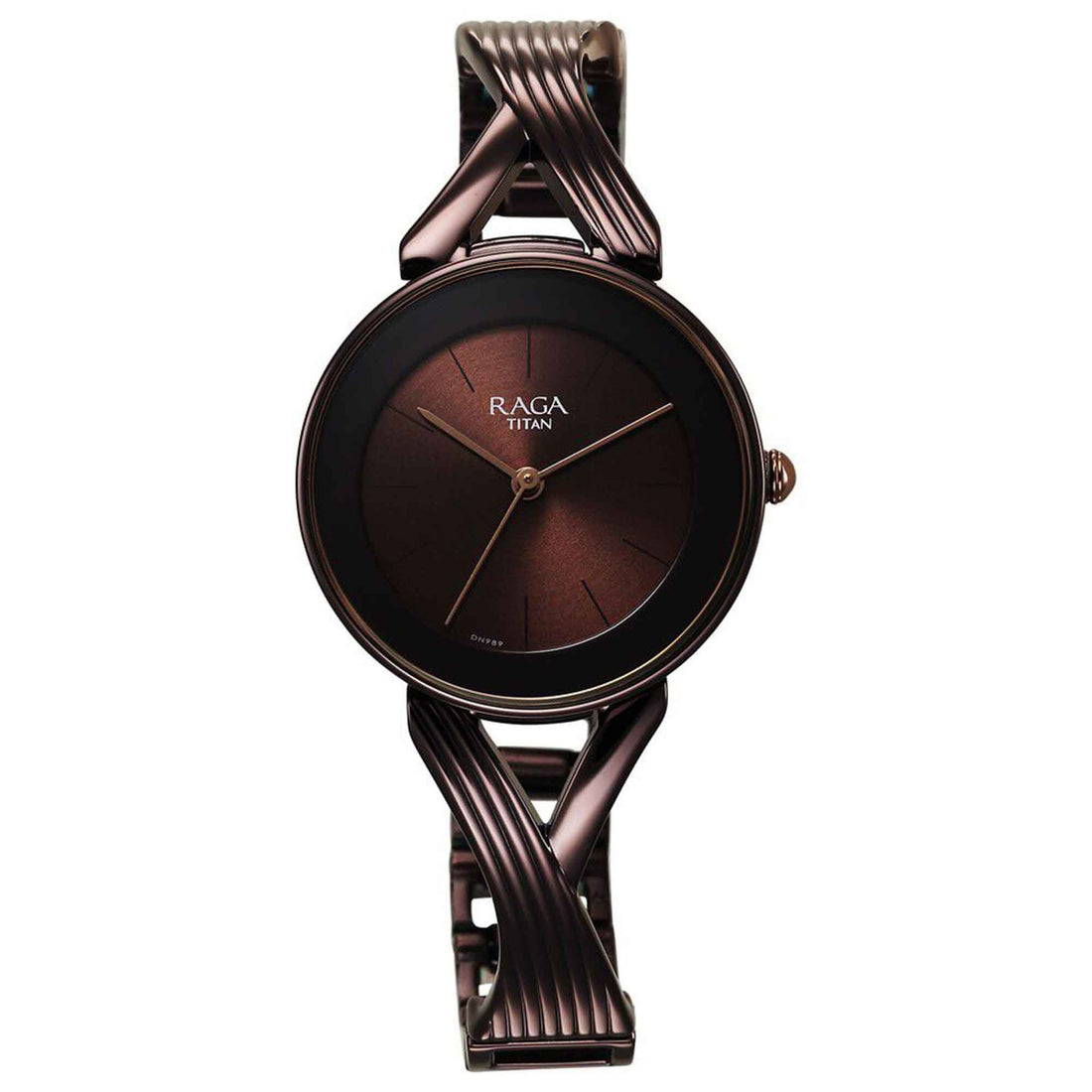 Titan Raga Chic Quartz Analogue Brown Dial Metal Strap Watch for Women-PEROZ Accessories