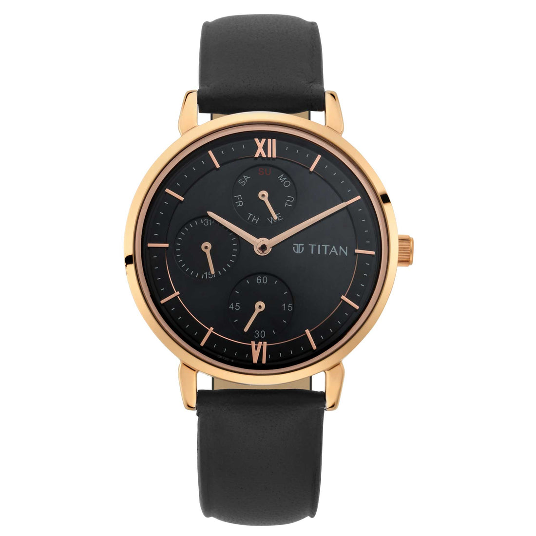 Titan Workwear Black Dial Multi Leather Strap watch for Women-PEROZ Accessories