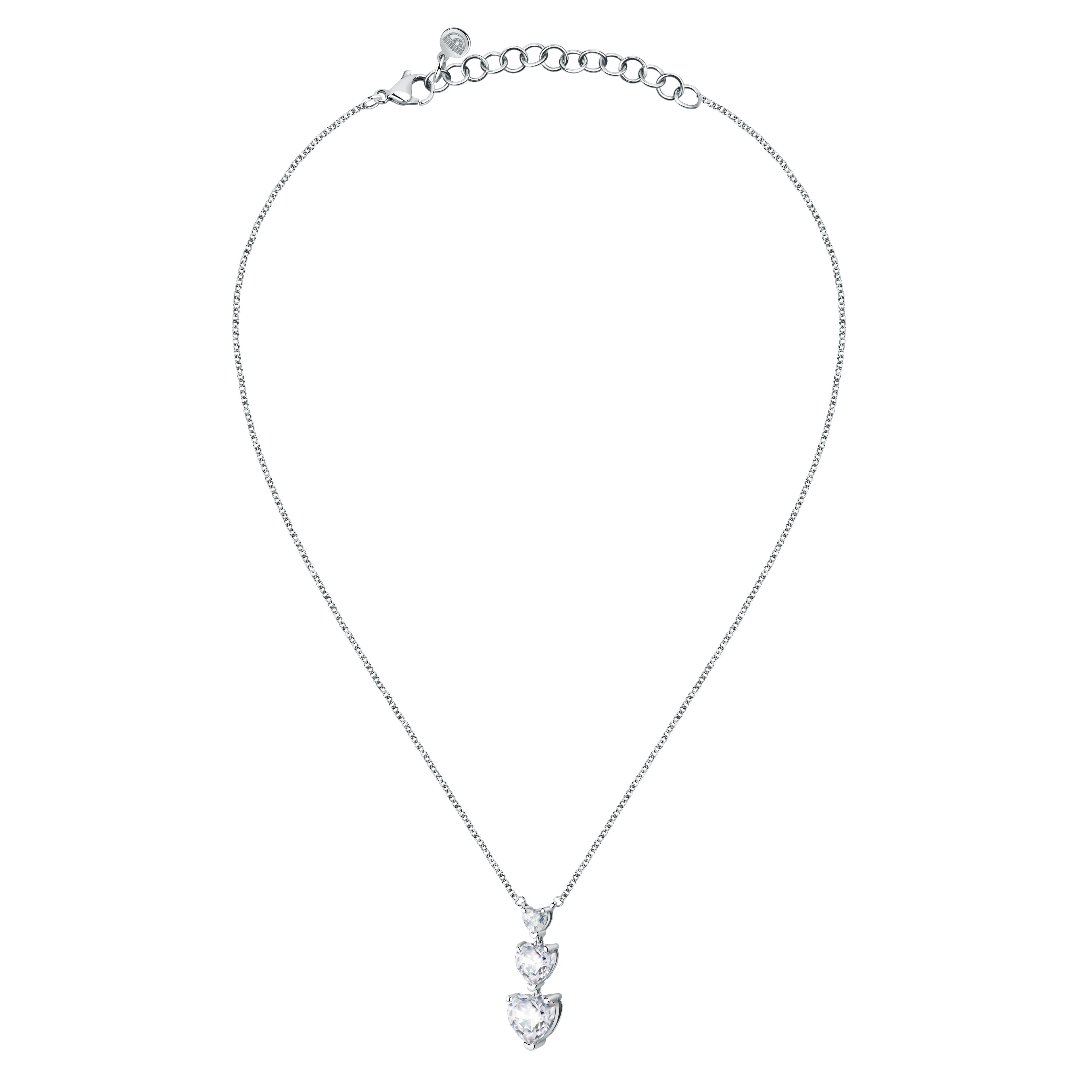 Chiara Ferragni Diamond Heart Silver Pendant-Pendants-PEROZ Accessories