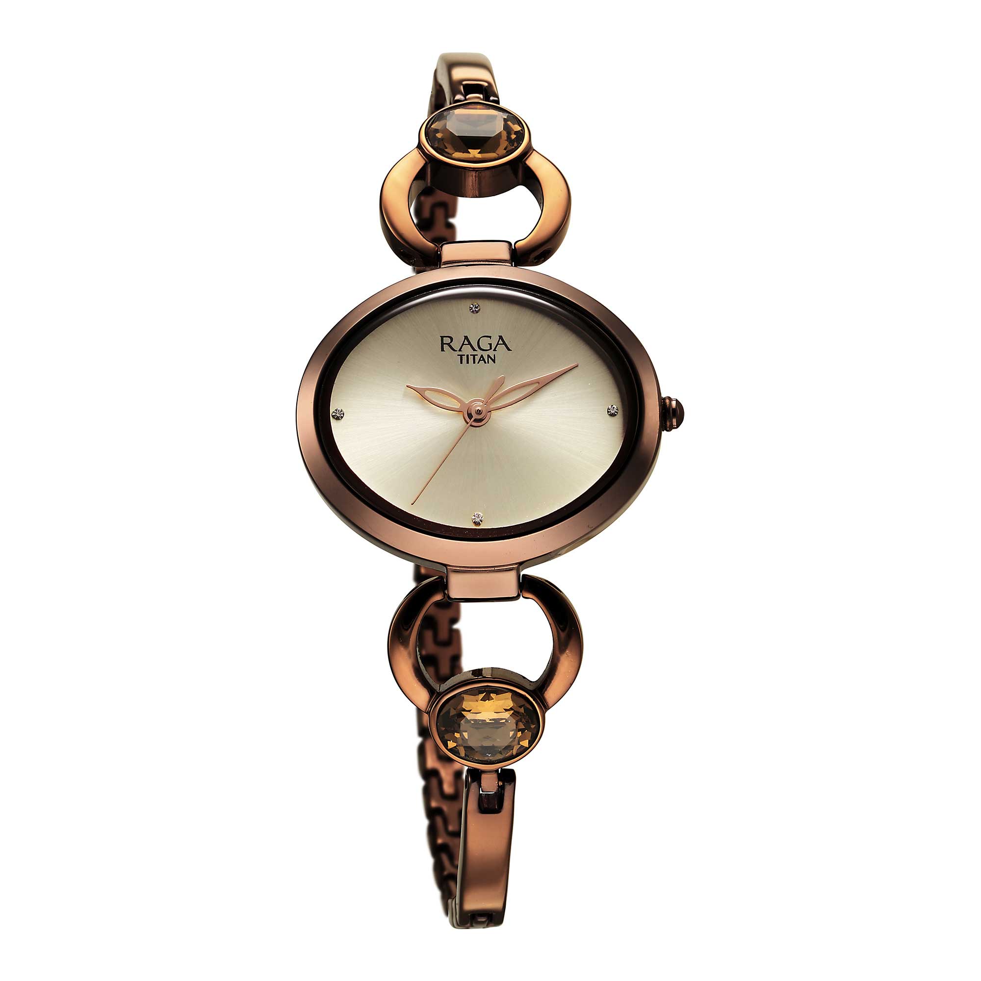 Titan Raga Viva Quartz Analog Champagne Dial Metal Strap Watch for Women-PEROZ Accessories