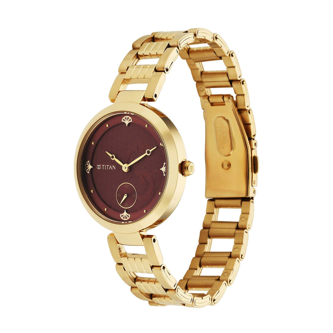 Titan Tet Red Dial Analogue Stainless steel Strap Watch for Men-PEROZ Accessories