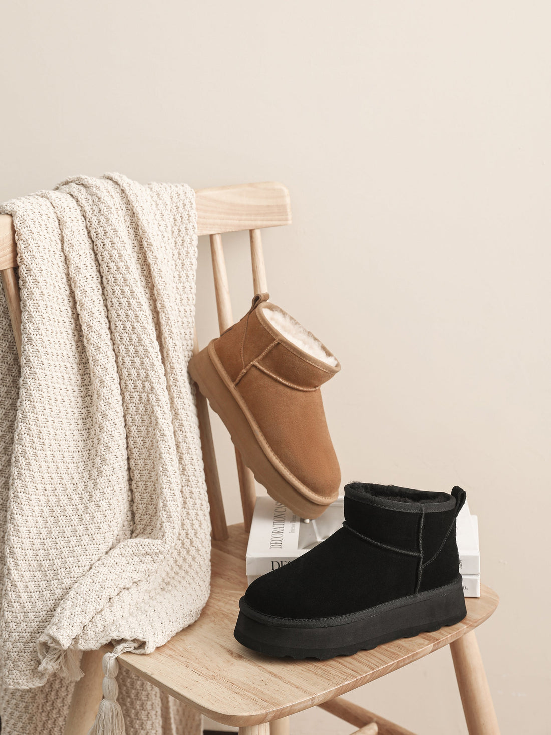 Australian Shepherd Ugg Mini Platform Boots Thick Bottom Ronnie-Boots-PEROZ Accessories