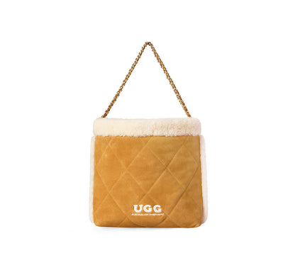 AUSTRALIAN SHEPHERD  Women Suede Shearling Over Shoulder Tote Bag Diana