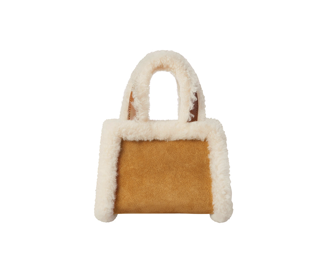 AUSTRALIAN SHEPHERD  Women Fluffy Shearling Strap Over Shoulder Bag Momo