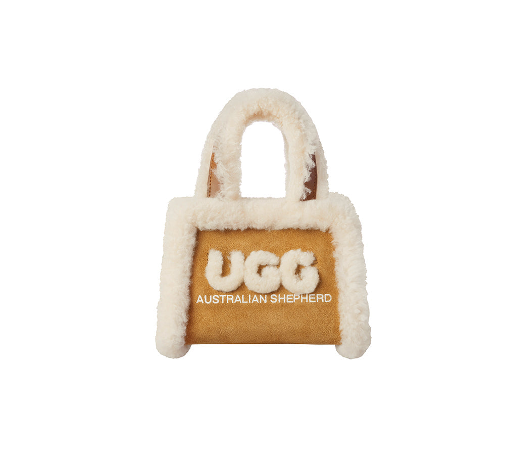 AUSTRALIAN SHEPHERD  Women Fluffy Shearling Strap Over Shoulder Bag Momo