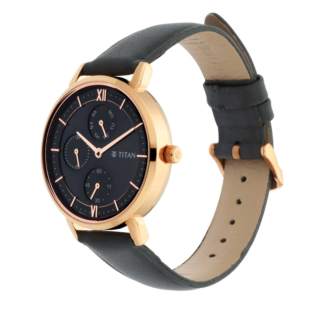 Titan Workwear Black Dial Multi Leather Strap watch for Women-PEROZ Accessories
