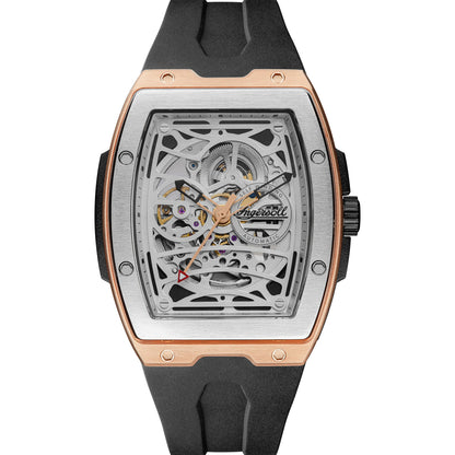 Ingersoll The Challenger Automatic Two Tone Black Rubber Strap Watch-PEROZ Accessories