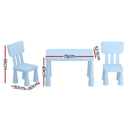 1 Keezi Kids Table and 2 Chairs Set Blue-Baby &amp; Kids > Kid&
