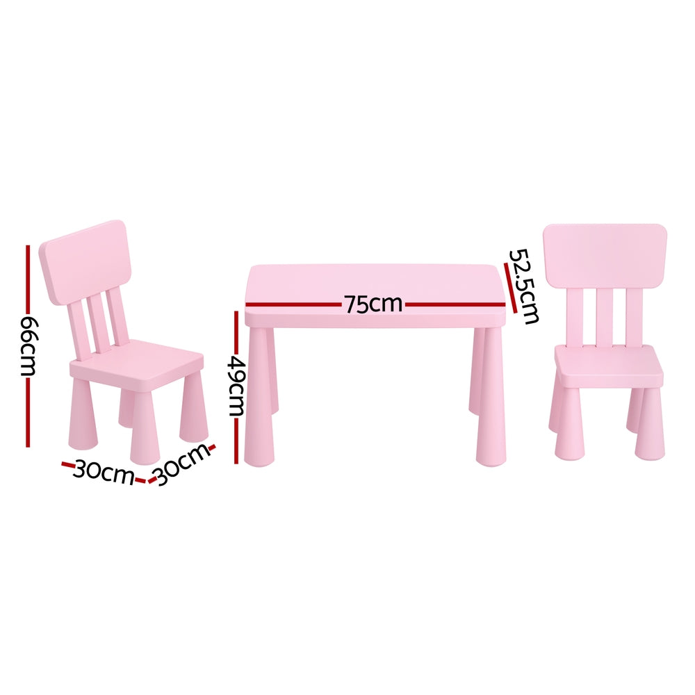 1 Keezi Kids Table and 2 Chairs Set Pink-Baby &amp; Kids > Kid&