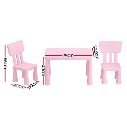 1 Keezi Kids Table and 2 Chairs Set Pink-Baby &amp; Kids > Kid&