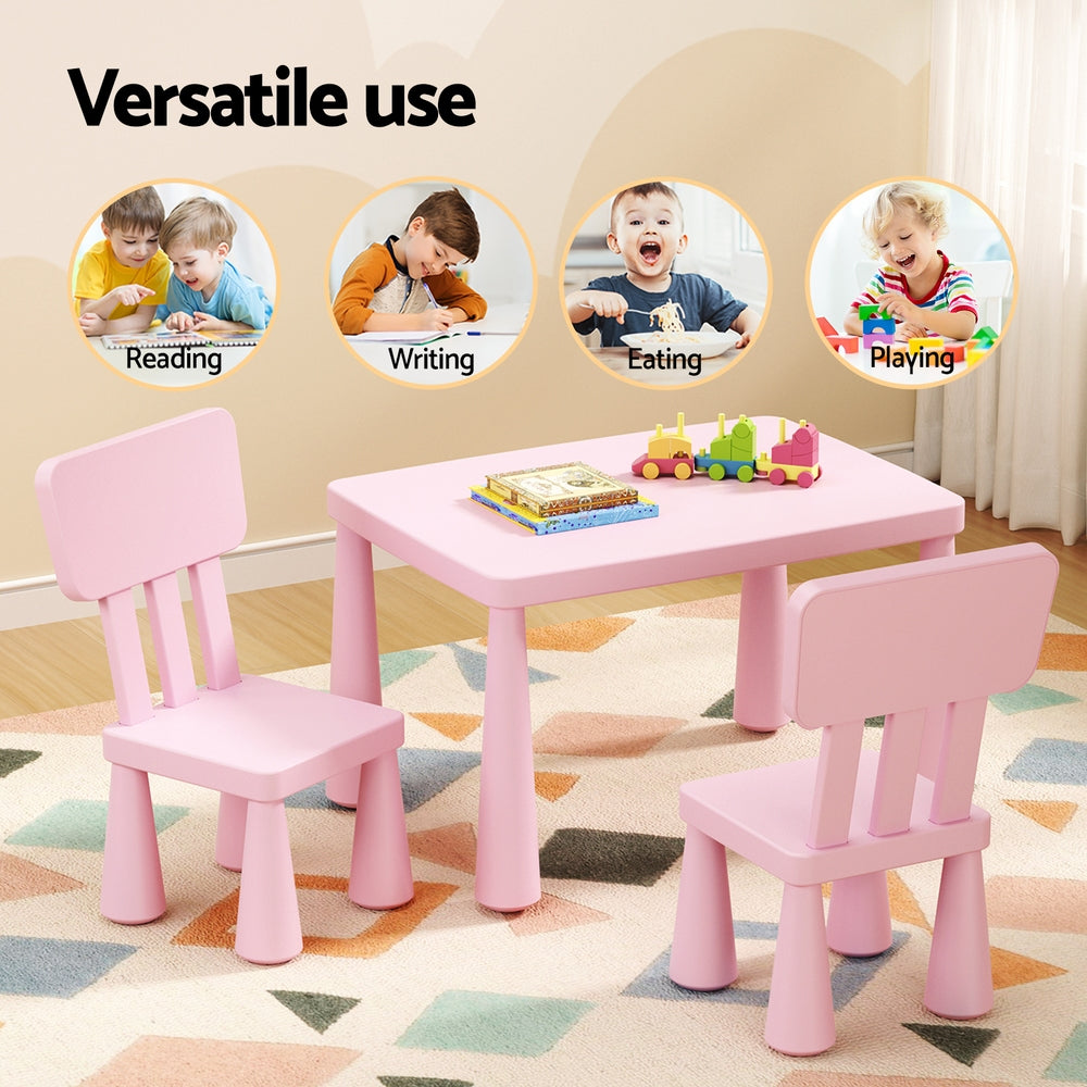 1 Keezi Kids Table and 2 Chairs Set Pink-Baby &amp; Kids > Kid&