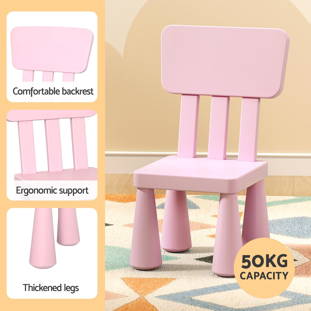 1 Keezi Kids Table and 2 Chairs Set Pink-Baby &amp; Kids > Kid&