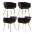 1 Set of 4 Artiss Dining Chairs Velvet Armchair Black-Furniture > Dining > Kitchen & Dining Chairs-PEROZ Accessories