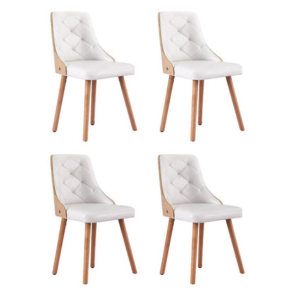 1 Set of 4 Artiss Dining Chairs White PU-Furniture > Dining > Kitchen &amp; Dining Chairs-PEROZ Accessories