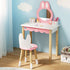 1 Set of Keezi Kids Dressing Table Wooden Bunny Pink-Baby & Kids > Kid&