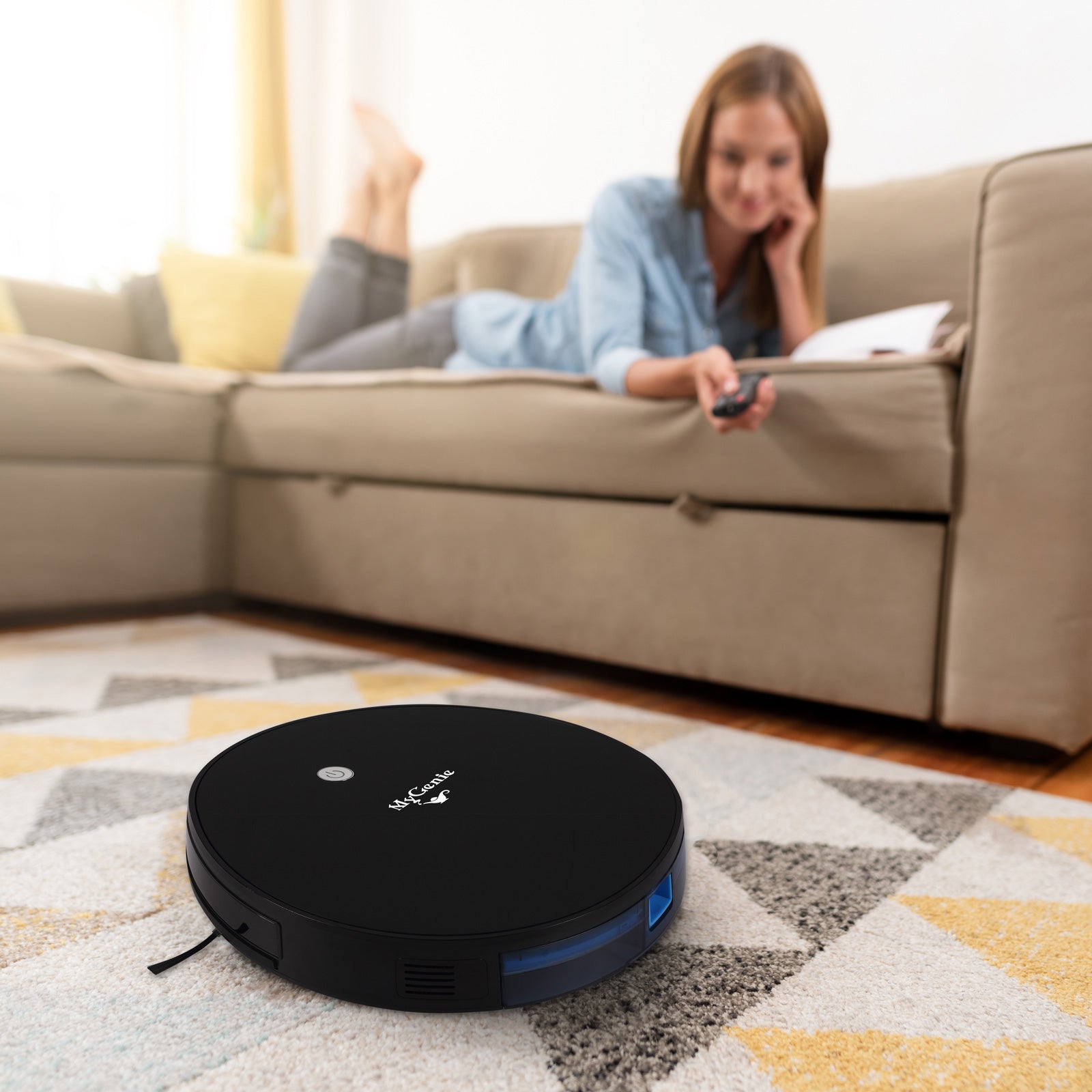 MyGenie XSonic Robotic Vacuum Cleaner Wet n Dry Carpet Floors Dry Wet Mop Robot-Small Home Appliances-PEROZ Accessories