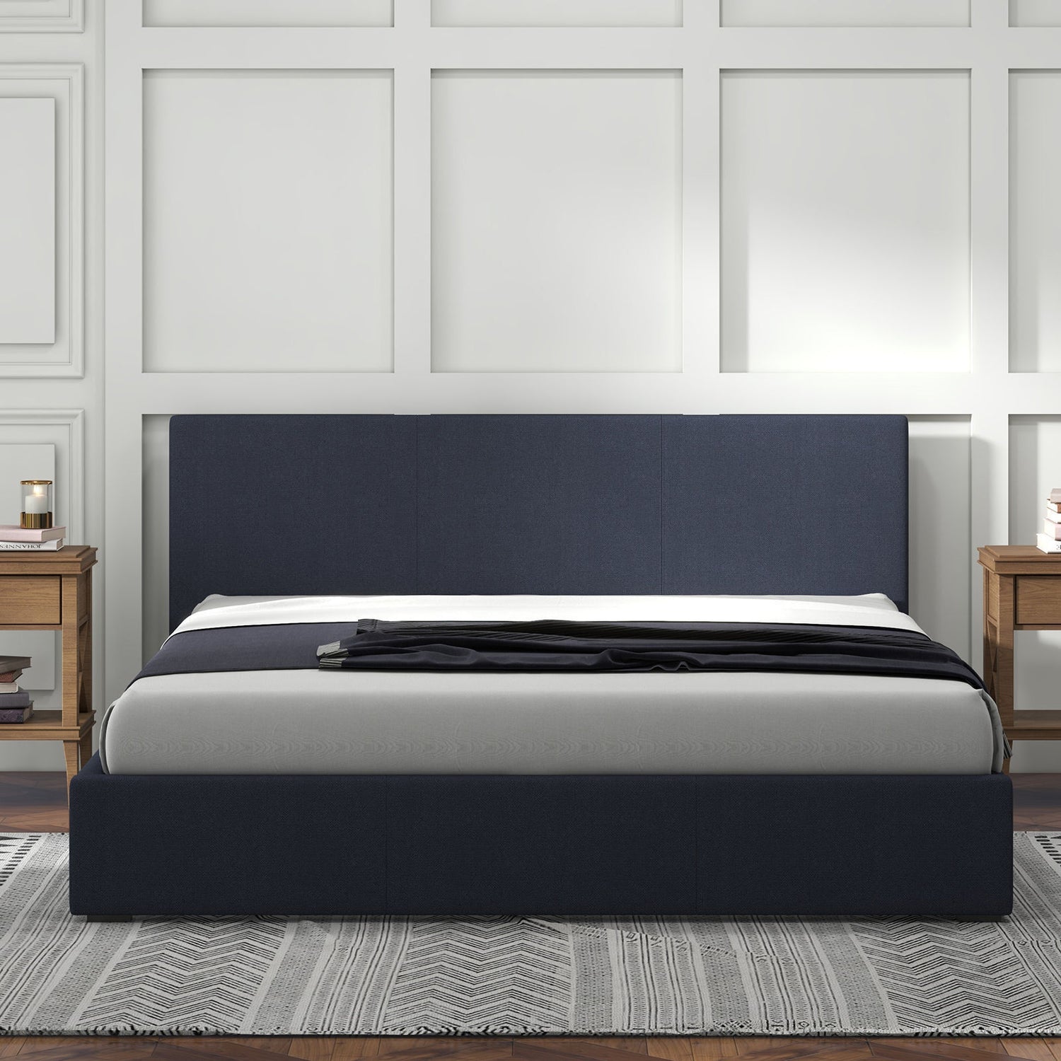 Milano Luxury Gas Lift Bed Frame Base And Headboard With Storage-Bed Frames &amp; Bases-PEROZ Accessories