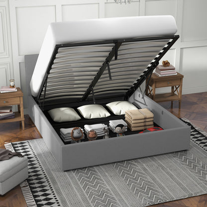 Milano Luxury Gas Lift Bed Frame Base And Headboard With Storage-Bed Frames &amp; Bases-PEROZ Accessories