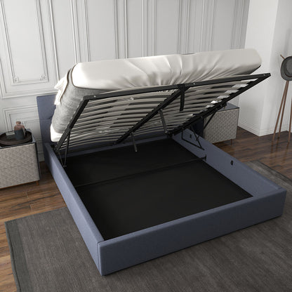 Milano Capri Luxury Gas Lift Bed Frame Base And Headboard With Storage-Bed Frames &amp; Bases-PEROZ Accessories