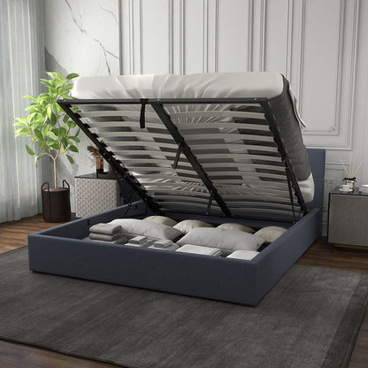 Milano Capri Luxury Gas Lift Bed Frame Base And Headboard With Storage-Bed Frames &amp; Bases-PEROZ Accessories