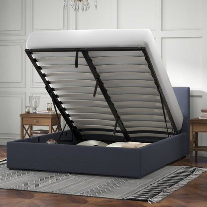 Milano Luxury Gas Lift Bed Frame Base And Headboard With Storage-Bed Frames &amp; Bases-PEROZ Accessories