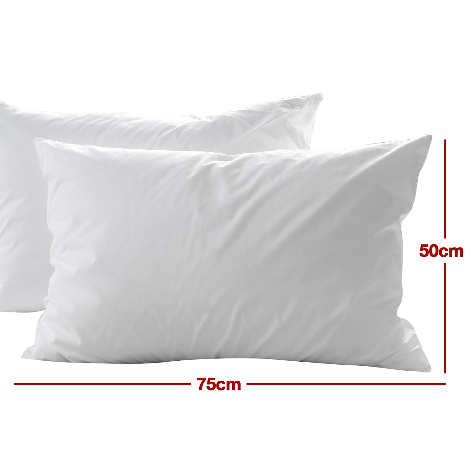 Casa Decor 50% Duck Feather 50% Down Pillow Cotton Cover 1000GSM Twin Pack-Bedding-PEROZ Accessories