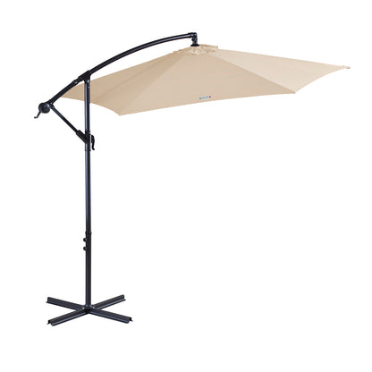 Milano Outdoor 3 Metre Cantilever Umbrella UV Sunshade Garden Patio Deck-Outdoor Umbrellas-PEROZ Accessories
