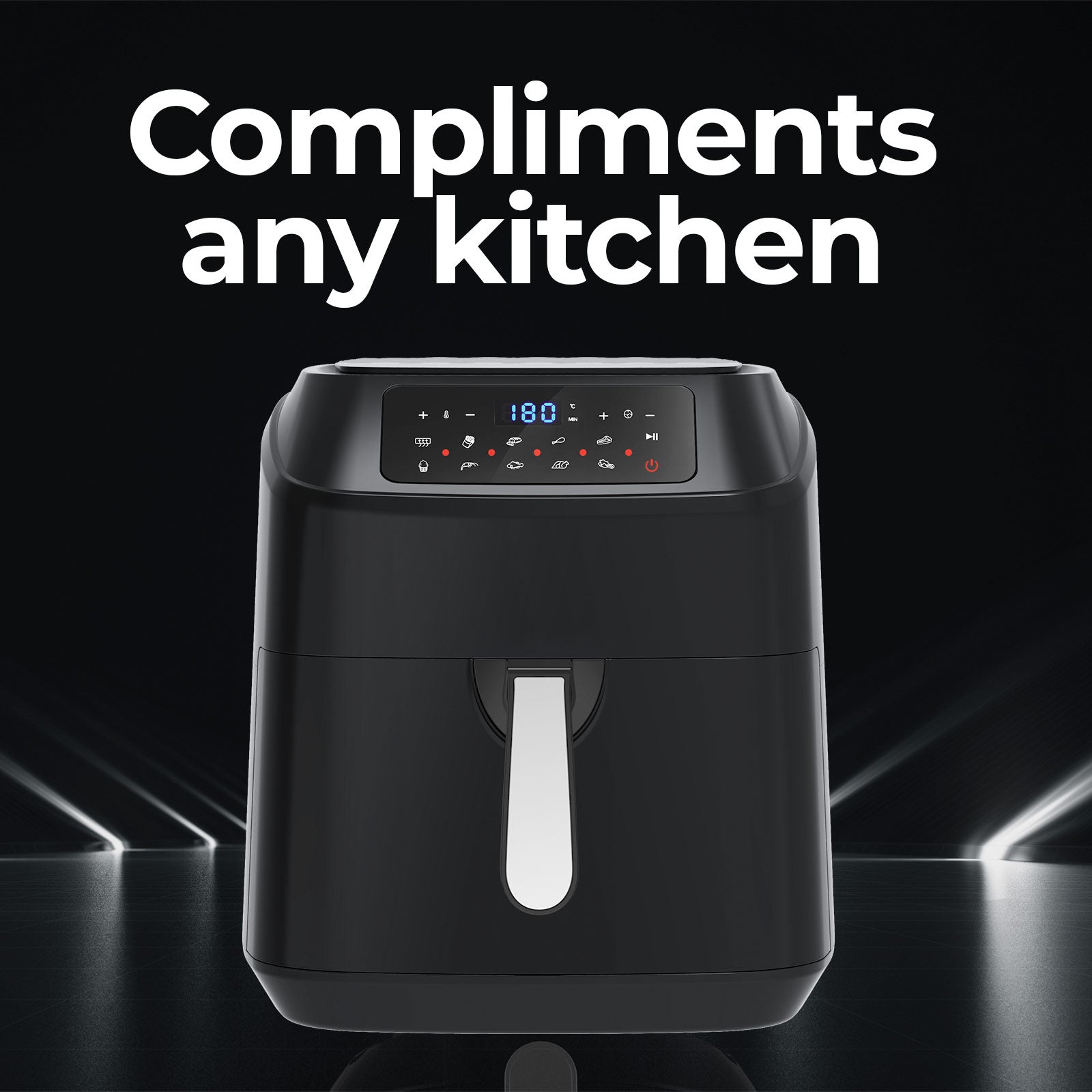 Kitchen Couture 11.5 Litre Air Fryer Multifunctional LCD Digital Display - Black-Small Kitchen Appliances-PEROZ Accessories