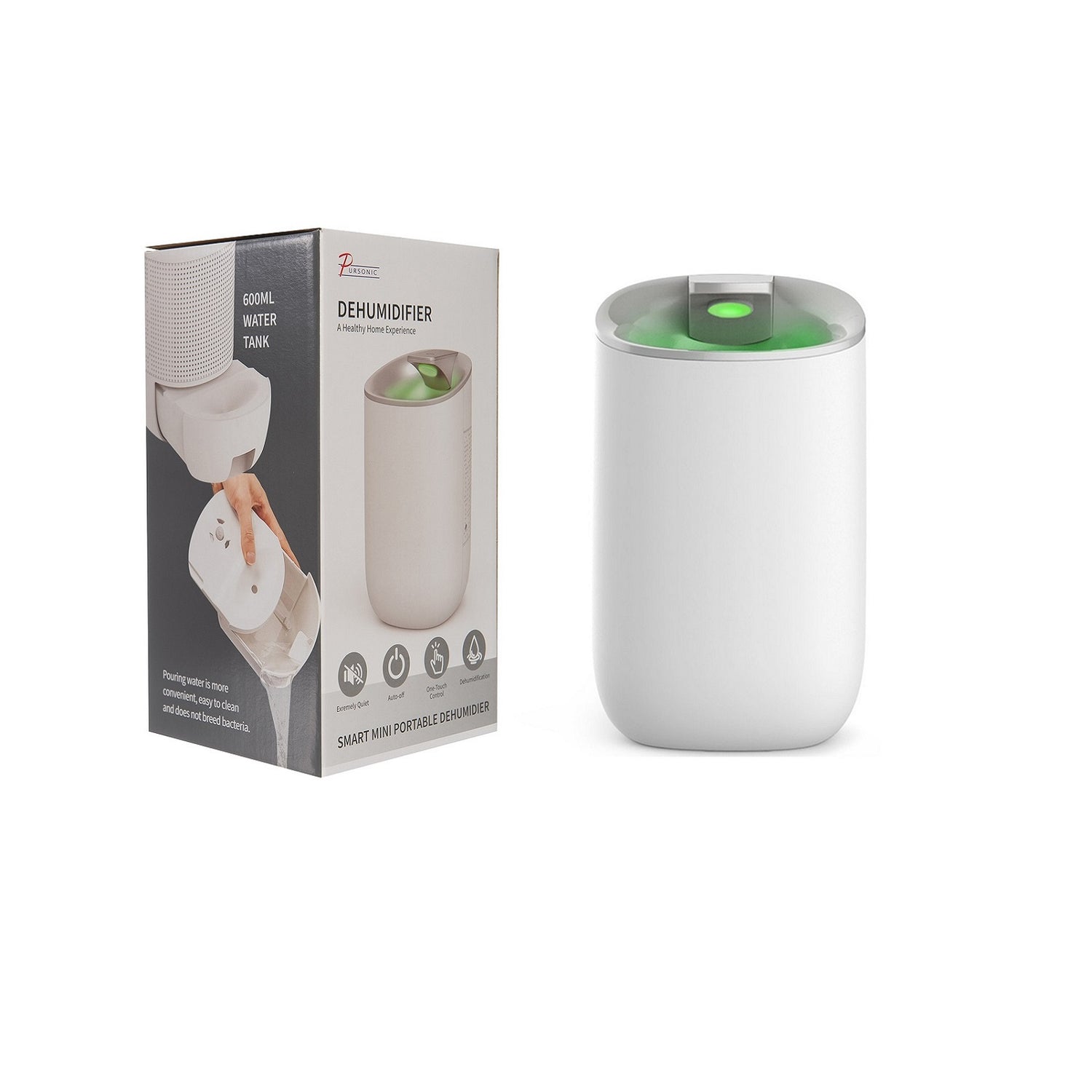 Pursonic 600ML Smart Touch X3 Dehumidifier Portable Electric Office Home-Heating &amp; Cooling-PEROZ Accessories