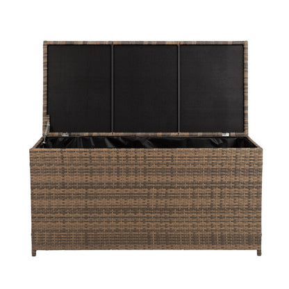 Arcadia Furniture Outdoor Rattan Storage Box Garden Toy Tools Shed UV Resistant-Storage Chests &amp; Ottomans-PEROZ Accessories