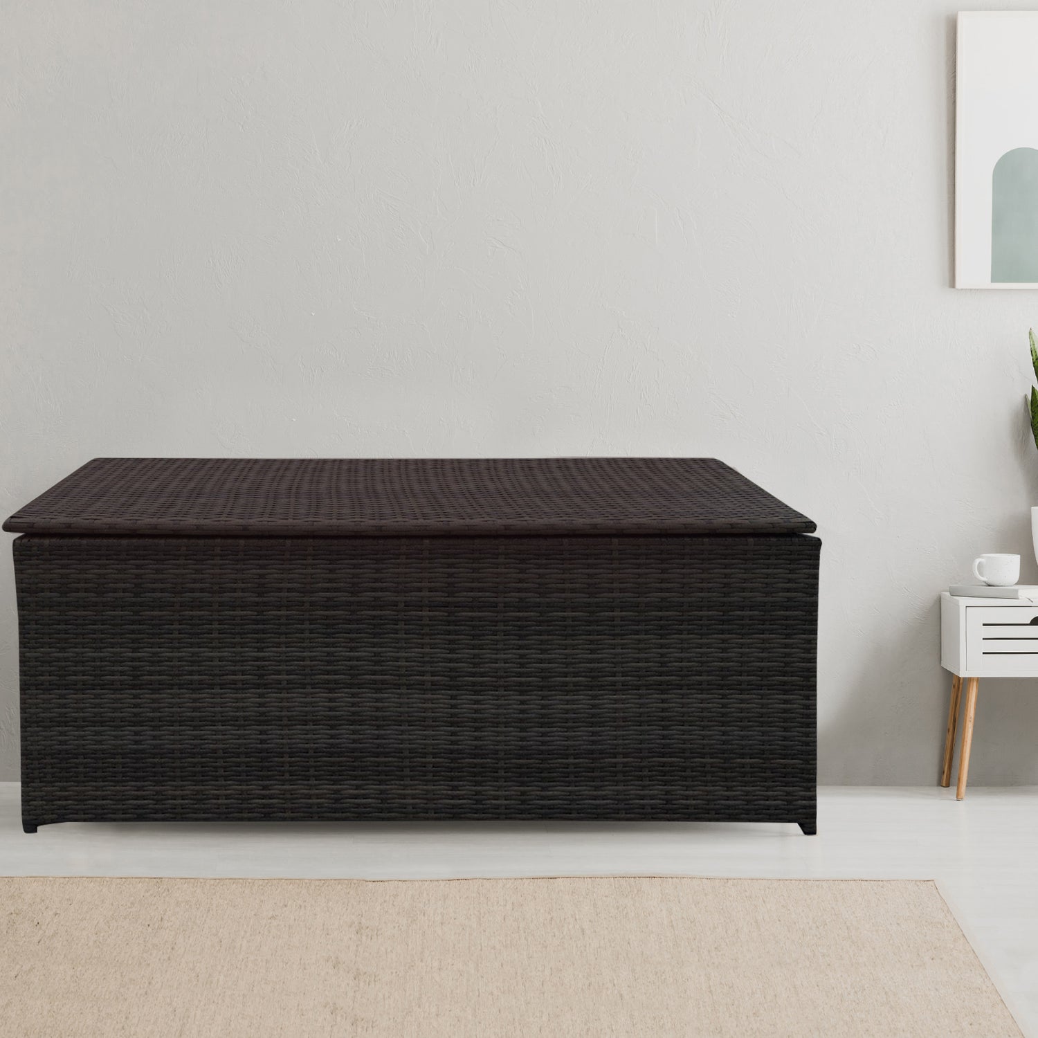 Arcadia Furniture Outdoor Rattan Storage Box Garden Toy Tools Shed UV Resistant-Storage Chests &amp; Ottomans-PEROZ Accessories