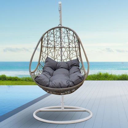 Arcadia Furniture Rocking Egg Chair Swing Lounge Hammock Pod Wicker Curved-Outdoor Chairs &amp; Lounges-PEROZ Accessories